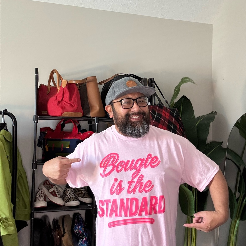 Bougie is the STANDARD Unisex Pink Tee - Picture 2 of 7